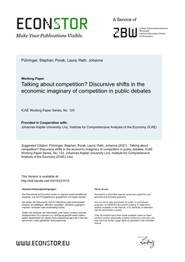 Discursive Shifts in the Economic Imaginary of Competition in Public Debates