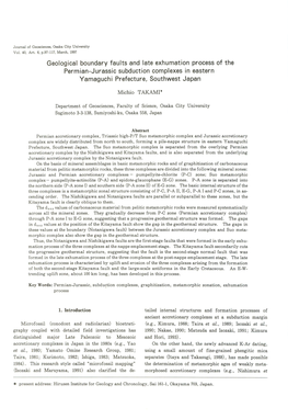 Geological Boundary Faults and Late Exhumation Process of the Permian-Jurassic Subduction Complexes in Eastern Yamaguch I Prefecture, Southwest Japan