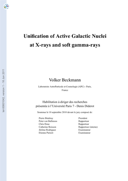 Unification of Active Galactic Nuclei at X-Rays and Soft Gamma-Rays