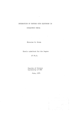 'Interaction of Photons with Electrons in Dielectric