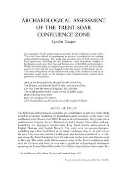 Archaeological Assessment of the Trent-Soar Confluence Zone 3