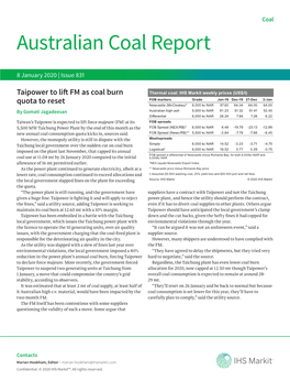 Australian Coal Report