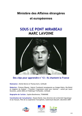 Sous Le Pont Mirabeau Marc Lavoine