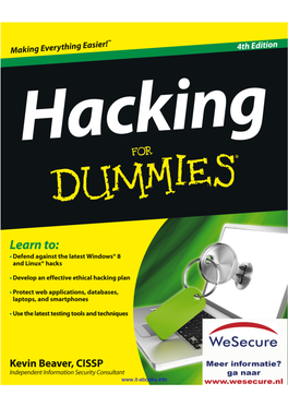 Hacking for Dummies‰ 4TH EDITION
