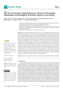 The Use of Invasive Algae Species As a Source of Secondary Metabolites and Biological Activities: Spain As Case-Study