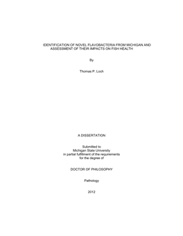 Identification of Novel Flavobacteria from Michigan and Assessment of Their Impacts on Fish Health