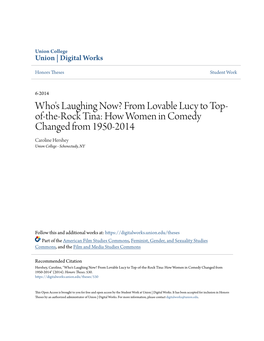Who's Laughing Now? from Lovable Lucy to Top-Of-The-Rock Tina: How Women in Comedy Changed from 1950-2014" (2014)