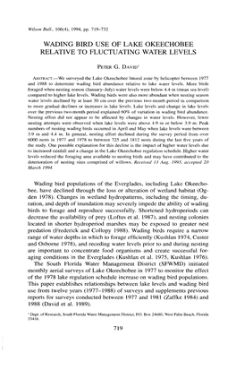 Wading Bird Use of Lake Okeechobee Relative to Fluctuating Water Levels