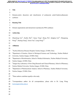 Title Domain-Centric Dissection and Classification of Prokaryotic Poly(3