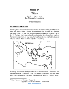 Notes on Titus 202 1 Edition Dr