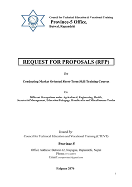 Format of Technical and Financial Proposal of CTEVT Province5