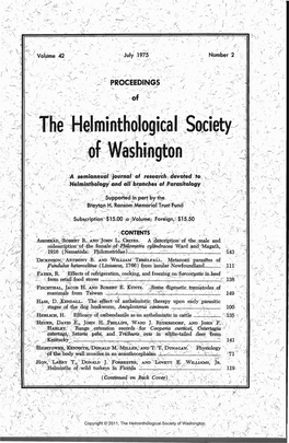 Proceedings of the Helminthological Society of Washington 42(2) 1975