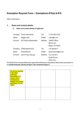 Eu Association Wg 15 Draft Exemption Renewal