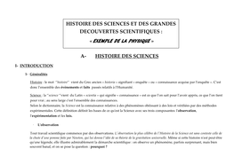 Support CM L2 (Histoire Des Sciences)