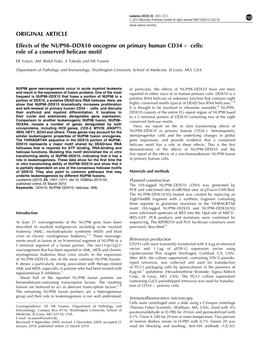 DDX10 Oncogene on Primary Human CD34&Plus