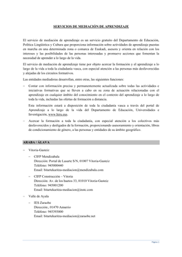 SERVICIOS DE MEDIACIÓN DE APRENDIZAJE El Servicio De