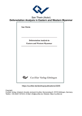 Deforestation Analysis in Eastern and Western Myanmar