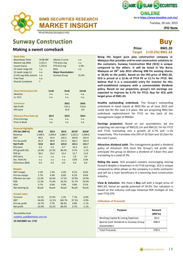 MARKET INSIGHT Sunway Construction