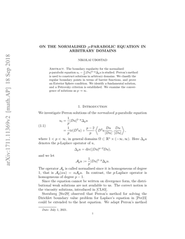 On the Normalized $ P $-Parabolic Equation in Arbitrary Domains