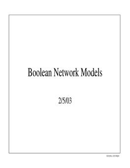 Boolean Network Models