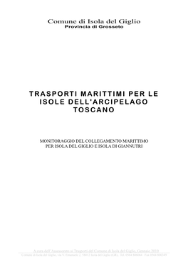 Comune Di Isola Del Giglio Provincia Di Grosseto