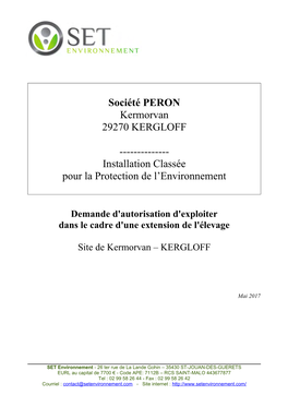 Société PERON Kermorvan 29270 KERGLOFF