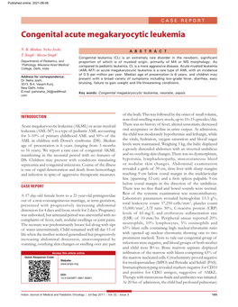 Congenital Acute Megakaryocytic Leukemia