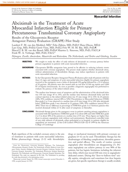 Abciximab in the Treatment of Acute Myocardial Infarction Eligible For