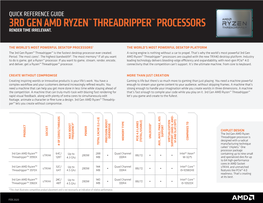 3Rd Gen Amd Ryzen™ Threadripper™ Processors Render Time Irrelevant