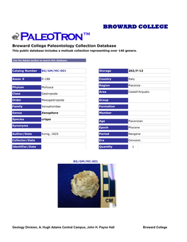View Or Search the Paleotron