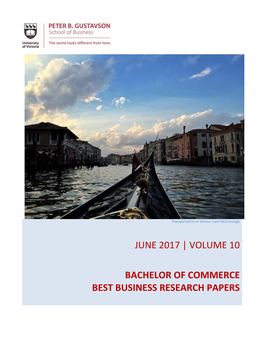 June 2017 | Volume 10 Bachelor of Commerce Best