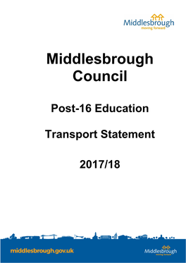 Middlesbrough Council Post-16 Education Transport Statement