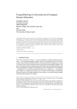 Using Robocup in University-Level Computer Science Education