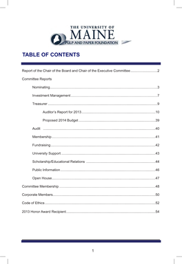 Table of Contents