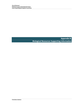 Appendix B: Biological Resources Supporting Information