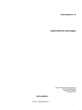 Cadet Regulation 1-8