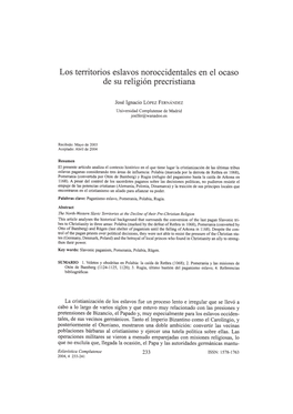 Los Territorios Eslavos Noroccidentales En El Ocaso De Su Religión Precristiana