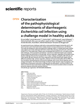 Characterization of the Pathophysiological Determinants of Diarrheagenic Escherichia Coli Infection Using a Challenge Model in H