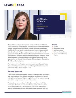 ANGELA M. VICHICK Associate