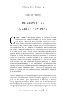 Degrowth Vs a Green New Deal