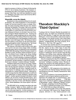 Theodore Shackley's 'Third Option'