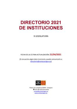 Directorio 2021 De Instituciones
