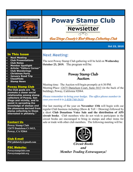 Poway Stamp Club Newsletter