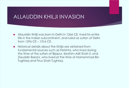 Allauddin Khilji Invasion