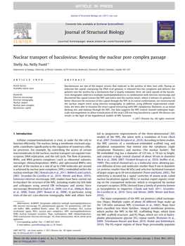 Nuclear Transport of Baculovirus: Revealing the Nuclear Pore Complex Passage ⇑ Shelly Au, Nelly Panté