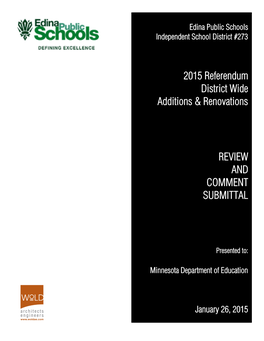2015 Referendum District Wide Additions & Renovations REVIEW