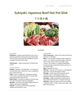 Japanese Beef Hot Pot Dish
