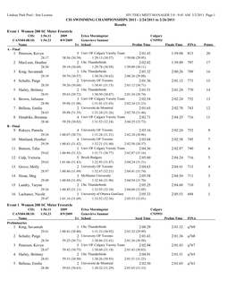 CIS SWIMMING CHAMPIONSHIPS 2011 - 2/24/2011 to 2/26/2011 Results