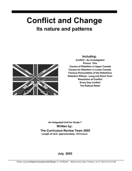 Conflict and Change Its Nature and Patterns