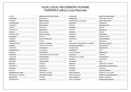 SLHC LOCAL RECORDERS SCHEME PARISHES with Local